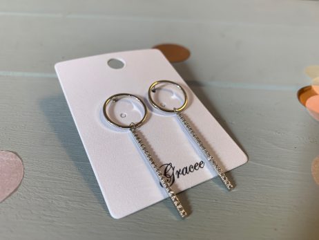 Gracee Jewellery Silver Crystal Drop Circle Drop Earrings