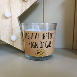 Light at the First Sign of Gas Funny Candle