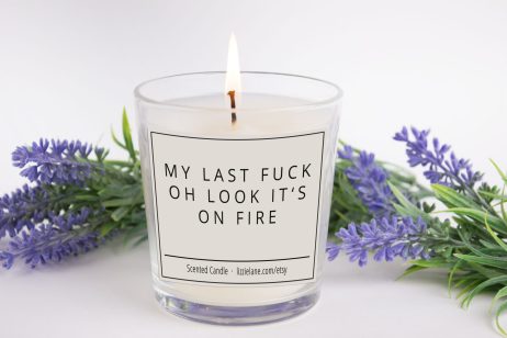 Funny Candle, My Last Fuck Oh Look Its On Fire Candle with Gift Box