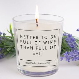Scented Funny Candle Gift, Better To Be Full of Wine Than Full of Shit