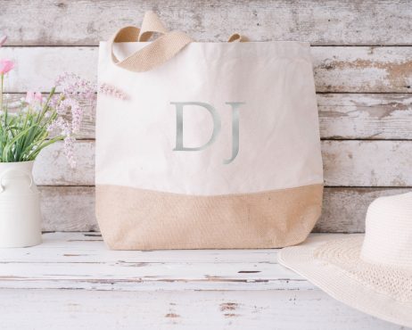 Personalised Bridesmaid Jute Bag: Monogrammed Beach Tote