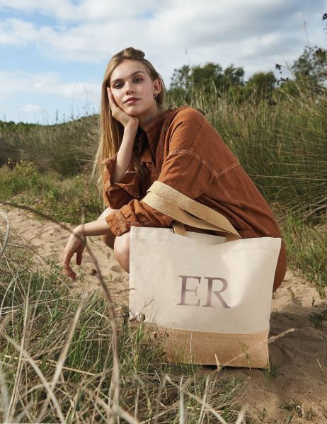 Personalised Bridesmaid Jute Bag: Monogrammed Beach Tote
