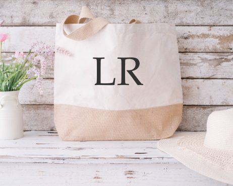Personalised Bridesmaid Jute Bag: Monogrammed Beach Tote