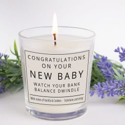 Funny Joke Candle, Congratulations On Your New Baby Watch Your Bank Balance Dwindle