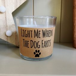 Funny Joke Candle, Light Me When The Dog Farts, Dog Lovers Candle