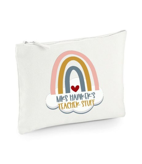 Personalised Rainbow Pencil Case | Makeup Bag | Personalised Gift | Bridesmaid | Wedding | Children's Birthday Gift | Teacher Gift