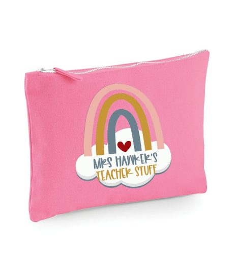 Personalised Rainbow Pencil Case | Makeup Bag | Personalised Gift | Bridesmaid | Wedding | Children's Birthday Gift | Teacher Gift