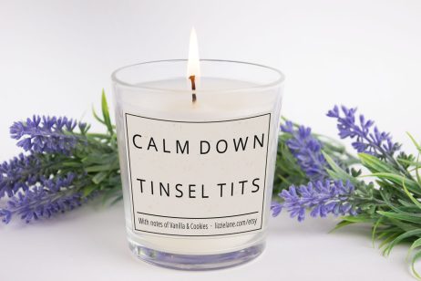 Joke Christmas Candle, Calm Down Tinsel Tits