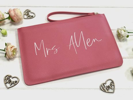 Personalised Bride Clutch Bag, Mrs Bag