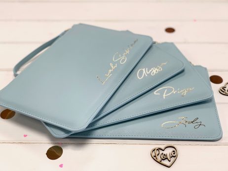 Light Blue Personalised Clutch Bag for Bridesmaids