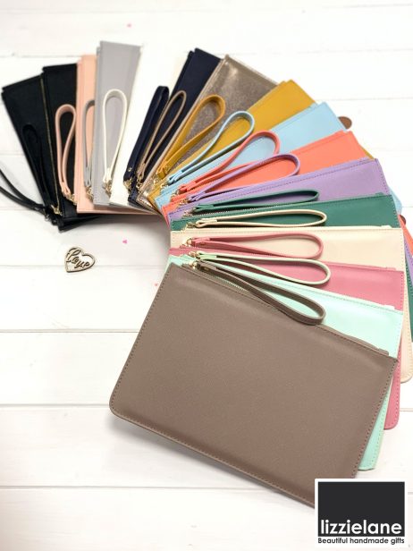 Light Blue Personalised Bridesmaid Clutch Bag