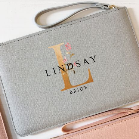 Personalised Name Clutch Bag for Bridesmaid Gift