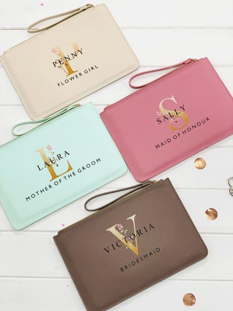 Personalised Name Clutch Bag for Bridesmaid Gift