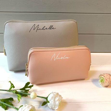 Personalised Cosmetic Bag with Name, Custom Makeup Organizer, Xmas Gift for Her, Wife, Girlfriend, Sister, Auntie, Custom Bridesmaid Gift