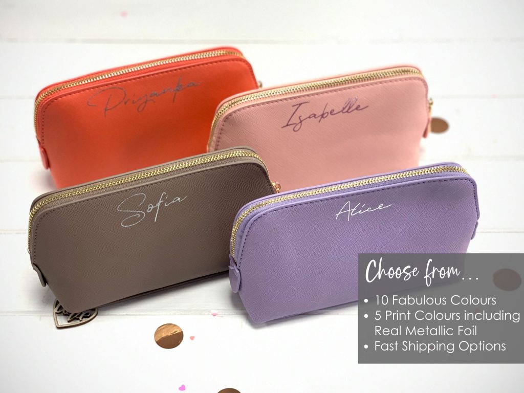 Personalised Makeup Bag, Cosmetic Bag with Custom Name Personalised Makeup Bag, Cosmetic Bag with Custom Name