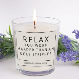 Joke Candles, Rude Candle, Relax Stripper Candle, Calm Down Scented Candle Gift Set, Funny Gift for Her, Friendship Gifts, Birthday Gifts