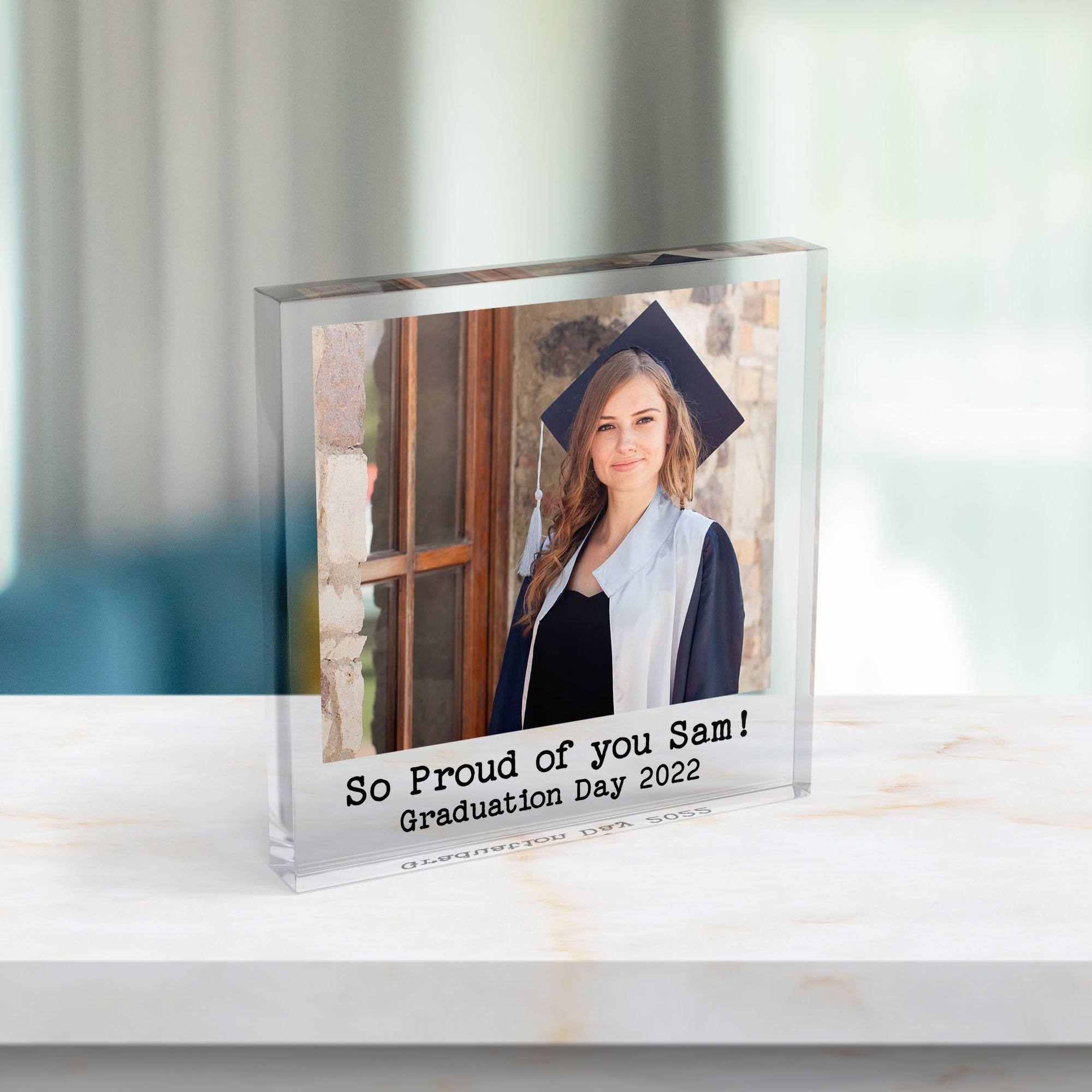 Personalised Photo Acrylic Block with Custom Message Personalised Photo Acrylic Block with Custom Message