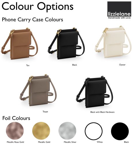 Personalised Phone Bag: Vegan Leather Crossbody Bag with Monogram