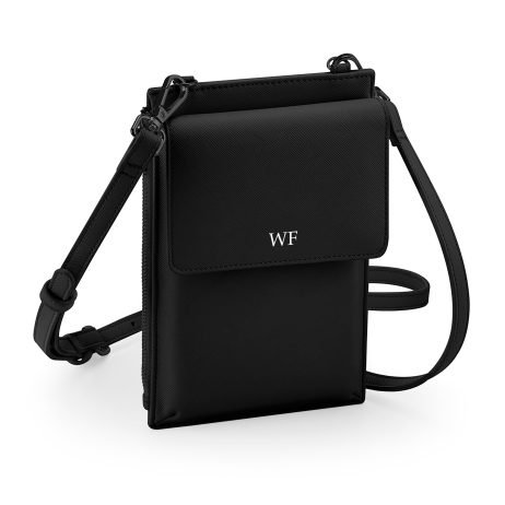 Personalised Phone Bag: Vegan Leather Crossbody Bag with Monogram