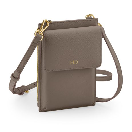 Personalised Phone Bag: Vegan Leather Crossbody Bag with Monogram
