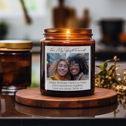 Personalised Photo Candle with Custom Message - Perfect Gift for Birthdays, Best Friends, Grandmas, Engagements, Anniversaries, Gift for Her