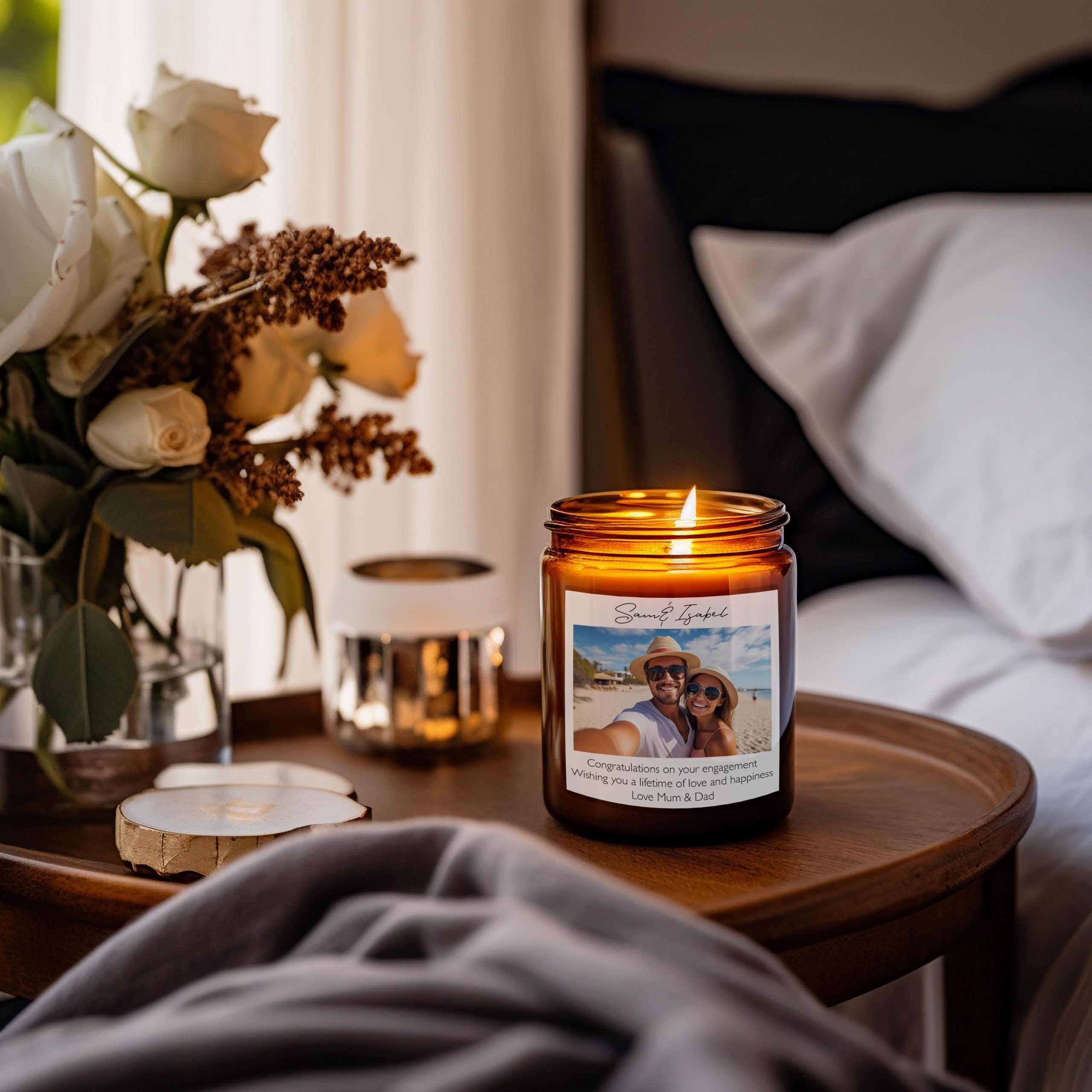 Personalised Photo Candle with Custom Message - Perfect Gift for Birthdays, Best Friends, Grandmas, Engagements, Anniversaries, Gift for Her Personalised Photo Candle with Custom Message - Perfect Gift for Birthdays, Best Friends, Grandmas, Engagements, Anniversaries, Gift for Her