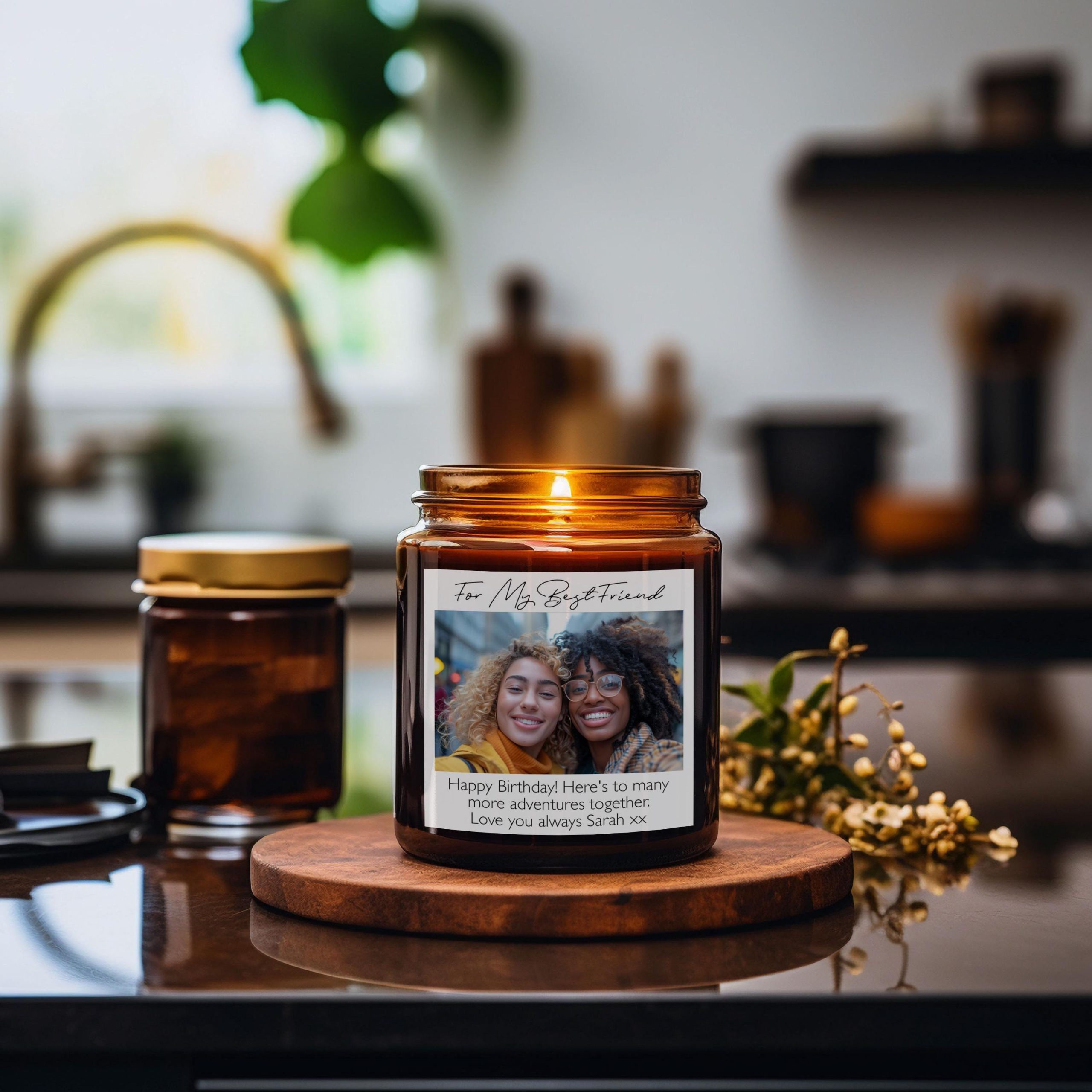 Personalised Photo Candle with Custom Message - Perfect Gift for Birthdays, Best Friends, Grandmas, Engagements, Anniversaries, Gift for Her Personalised Photo Candle with Custom Message - Perfect Gift for Birthdays, Best Friends, Grandmas, Engagements, Anniversaries, Gift for Her