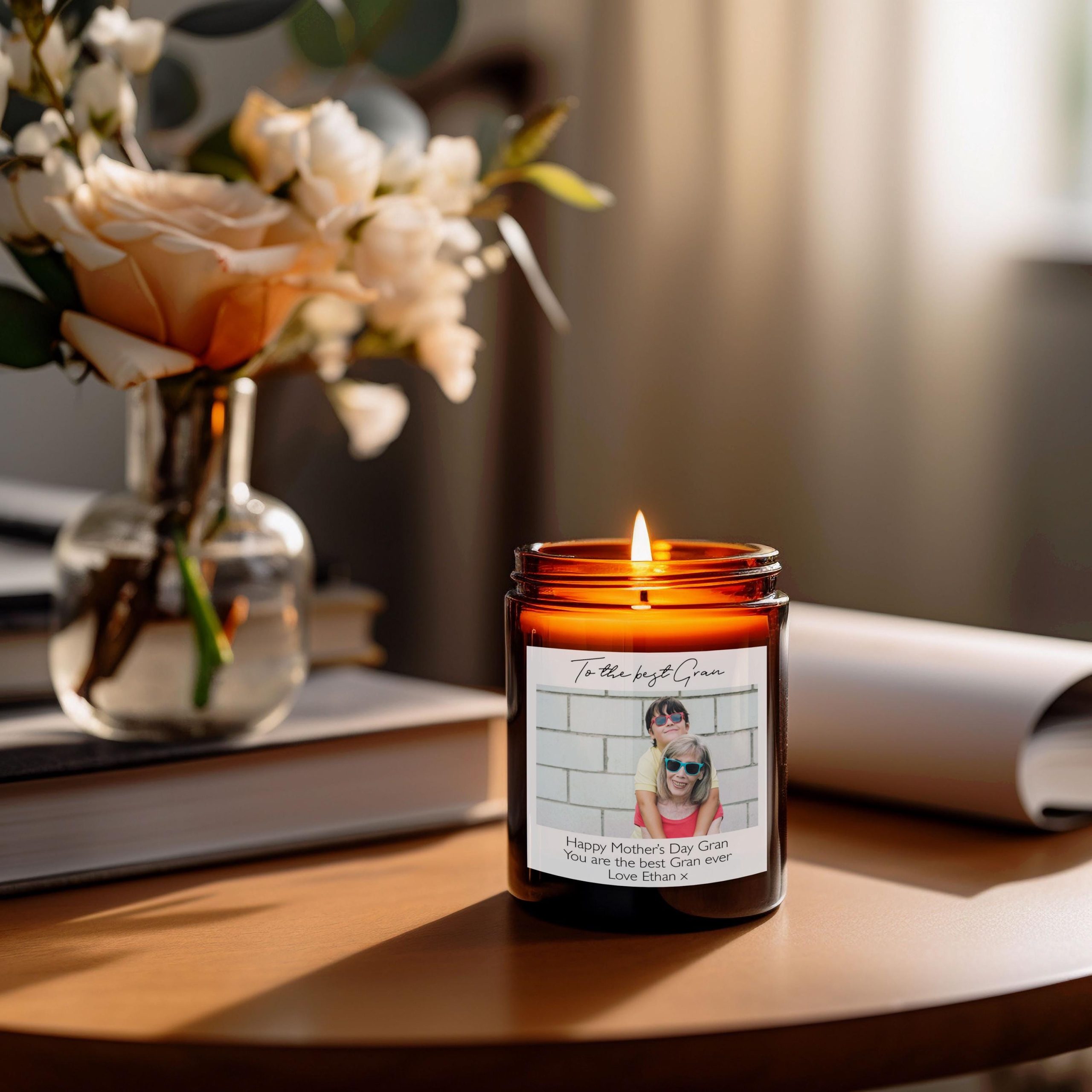 Personalised Photo Candle with Custom Message - Perfect Gift for Birthdays, Best Friends, Grandmas, Engagements, Anniversaries, Gift for Her Personalised Photo Candle with Custom Message - Perfect Gift for Birthdays, Best Friends, Grandmas, Engagements, Anniversaries, Gift for Her