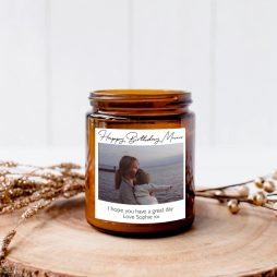 Photo Scented Candle with Custom Text Christmas Birthday Mother's Day Photo Gift for Her Friend Mum Nana Grandma Wife Auntie Bridesmaid