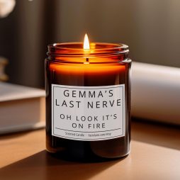 Last Nerve Joke Candle, Funny Scented Candle Gift, Personalized Sarcastic Candle for Friends, Humorous Birthday Gift for Her, Custom Name