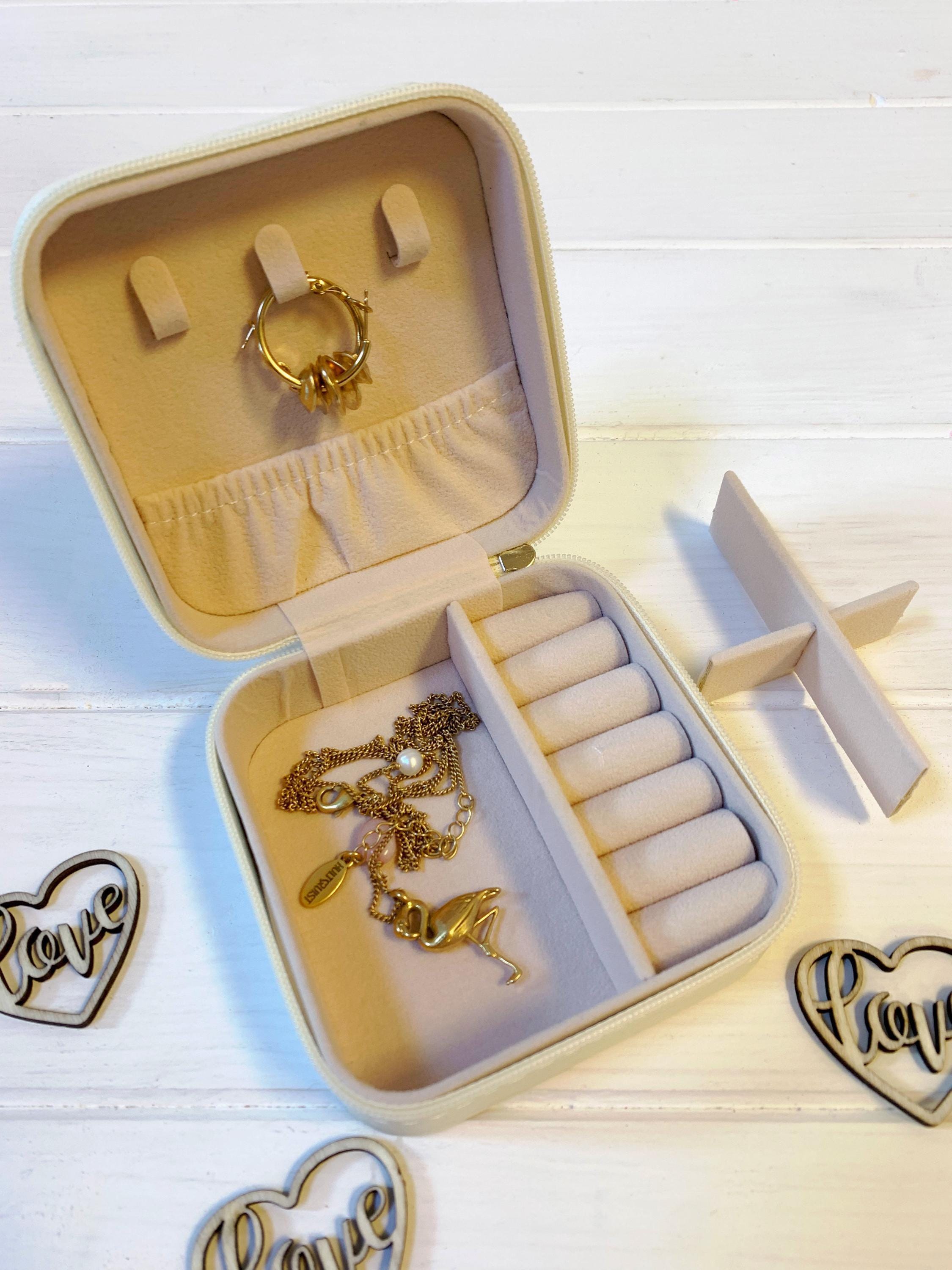 Personalised Travel Jewellery Box with Birth Flower and Name Personalised Travel Jewellery Box with Birth Flower and Name