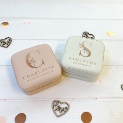 Personalised Bridesmaid Jewellery Box with Name and Initial