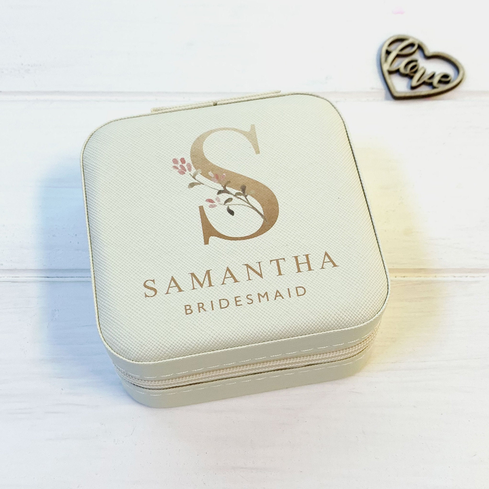 Personalised Jewellery Box, Custom Jewelry Boxes for girls and women, Bridesmaid Jewellery Box, Travel Jewelry Case, Custom Wedding Gift