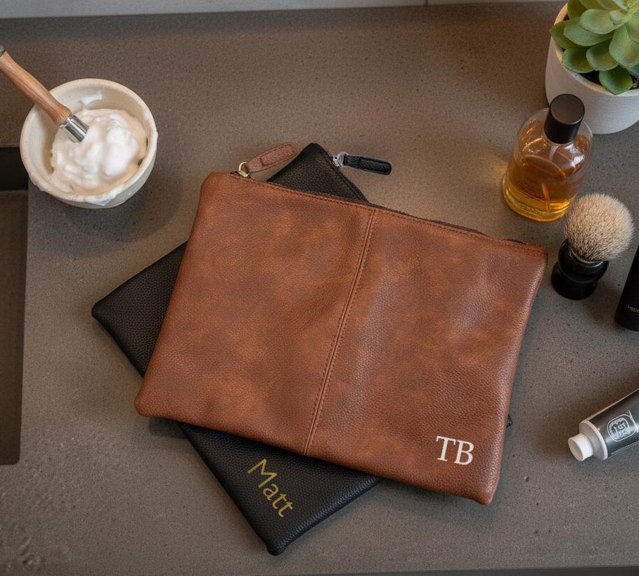Personalised Men’s Wash Bag with Initials Personalised Men’s Wash Bag with Initials