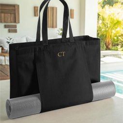Personalised Monogram Organic Cotton Yoga Tote Bag Personalised Monogram Organic Cotton Yoga Tote Bag