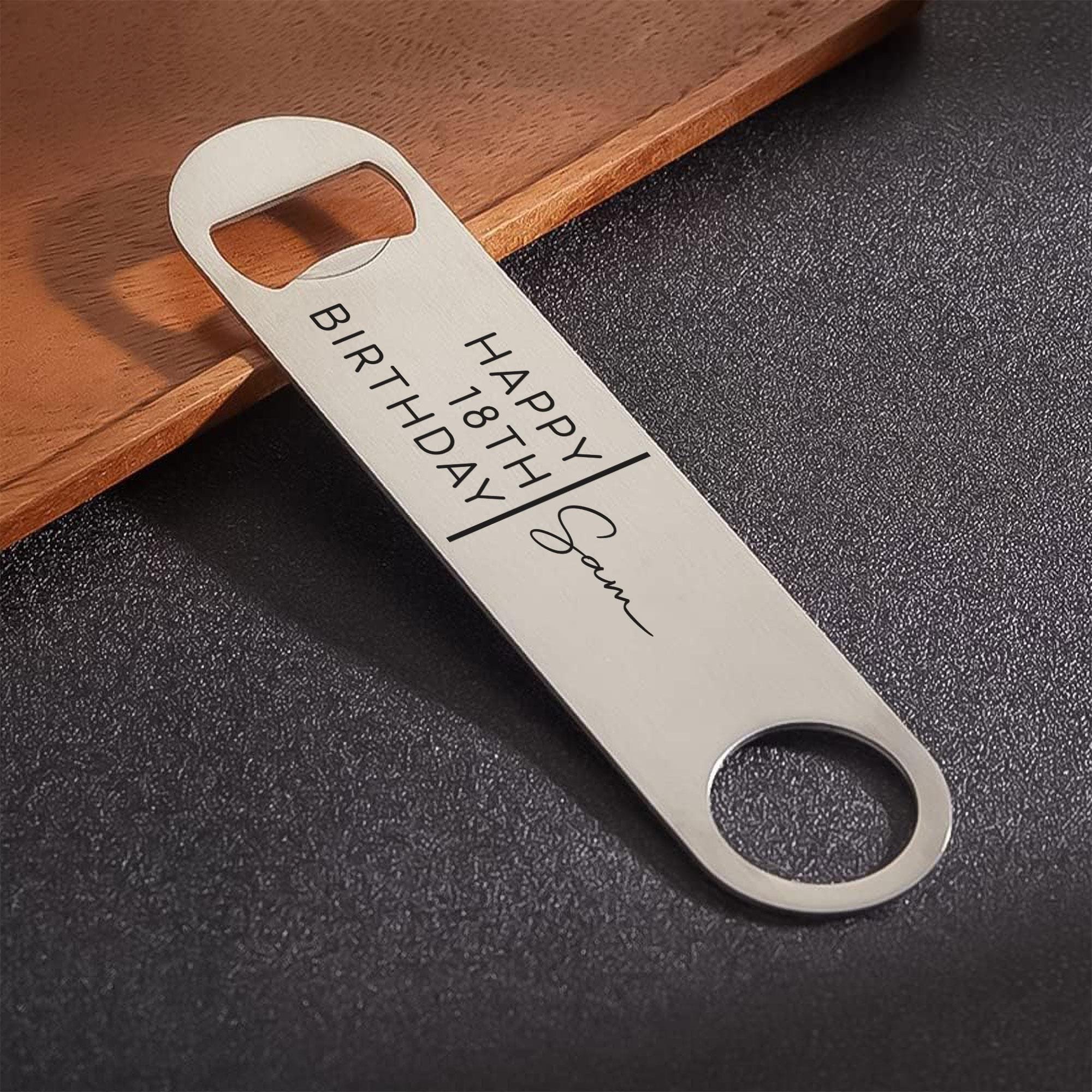 il_fullxfull.7604988582_lcf7 Personalised 18th Birthday Bottle Opener, Happy 18th Birthday Custom Name Bottle Opener, Birthday Gift, Gift For Him, Personalised Name Gift