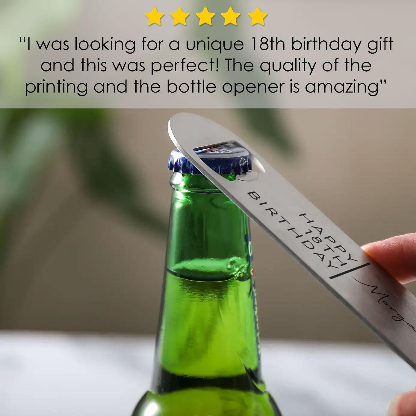 Personalised 18th, 21st Birthday Bar Blade Bottle Opener Personalised 18th, 21st Birthday Bar Blade Bottle Opener