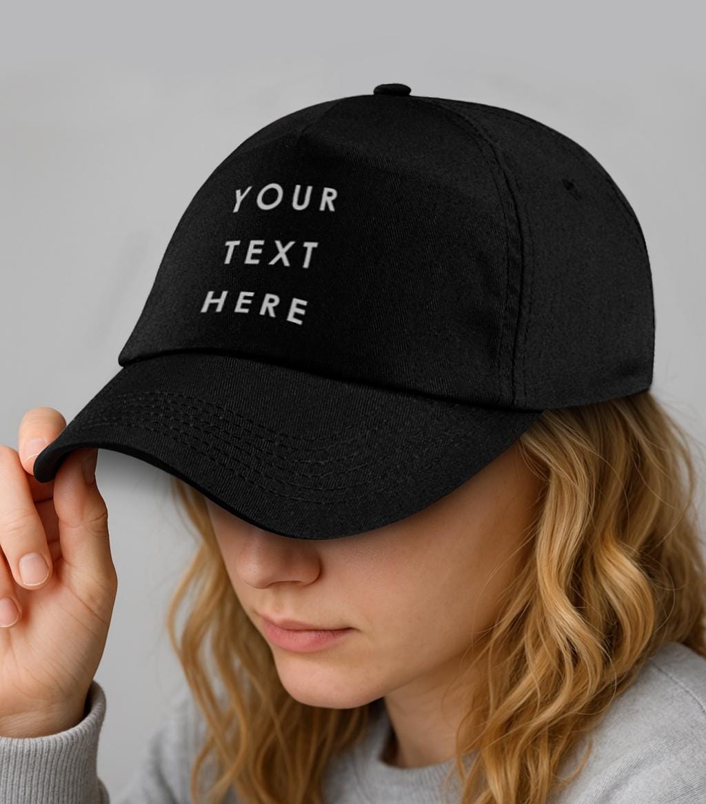 Personalised Baseball Cap with Custom Text or Logo Personalised Baseball Cap with Custom Text or Logo