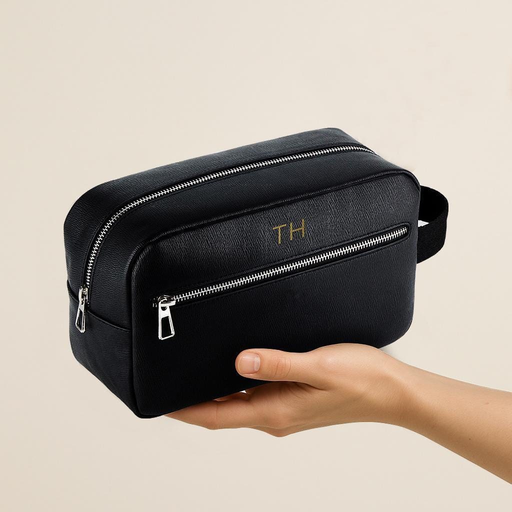 Personalised Men’s Wash Bag with Initials Personalised Men’s Wash Bag with Initials