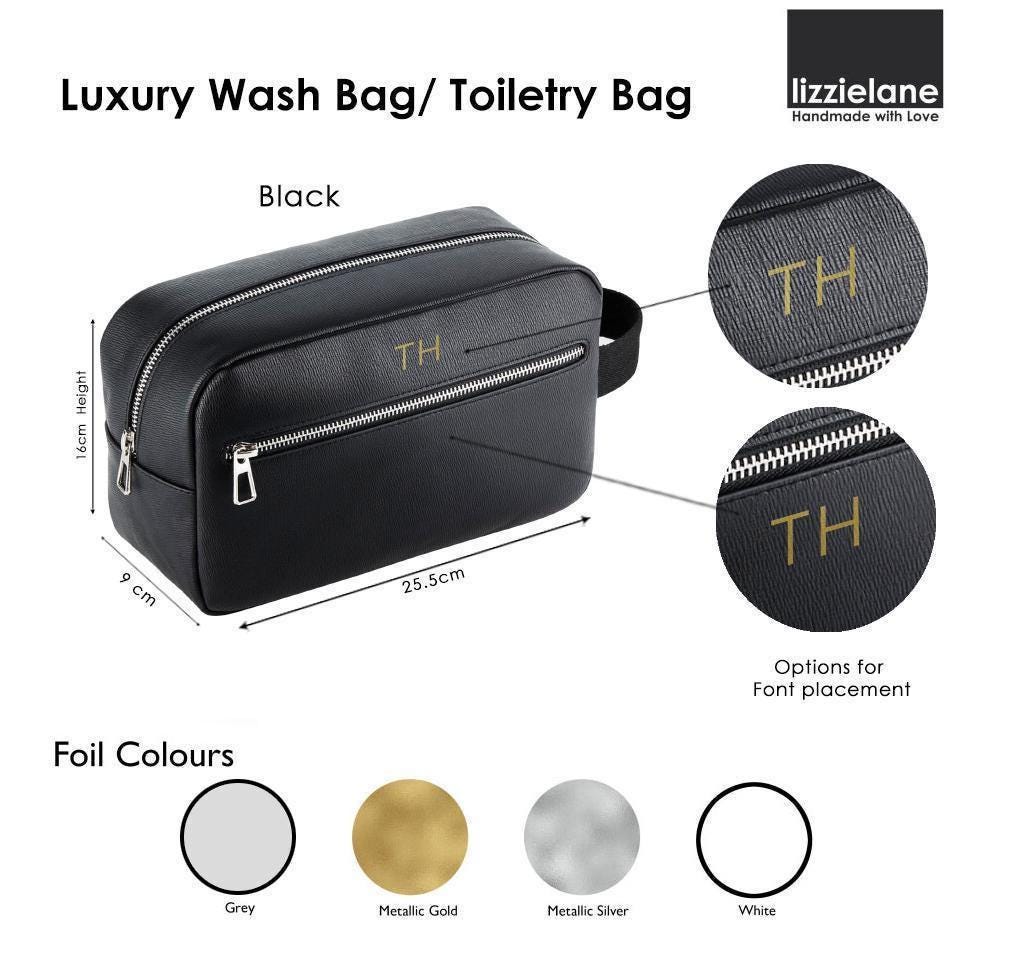 Personalised Men’s Wash Bag with Initials Personalised Men’s Wash Bag with Initials