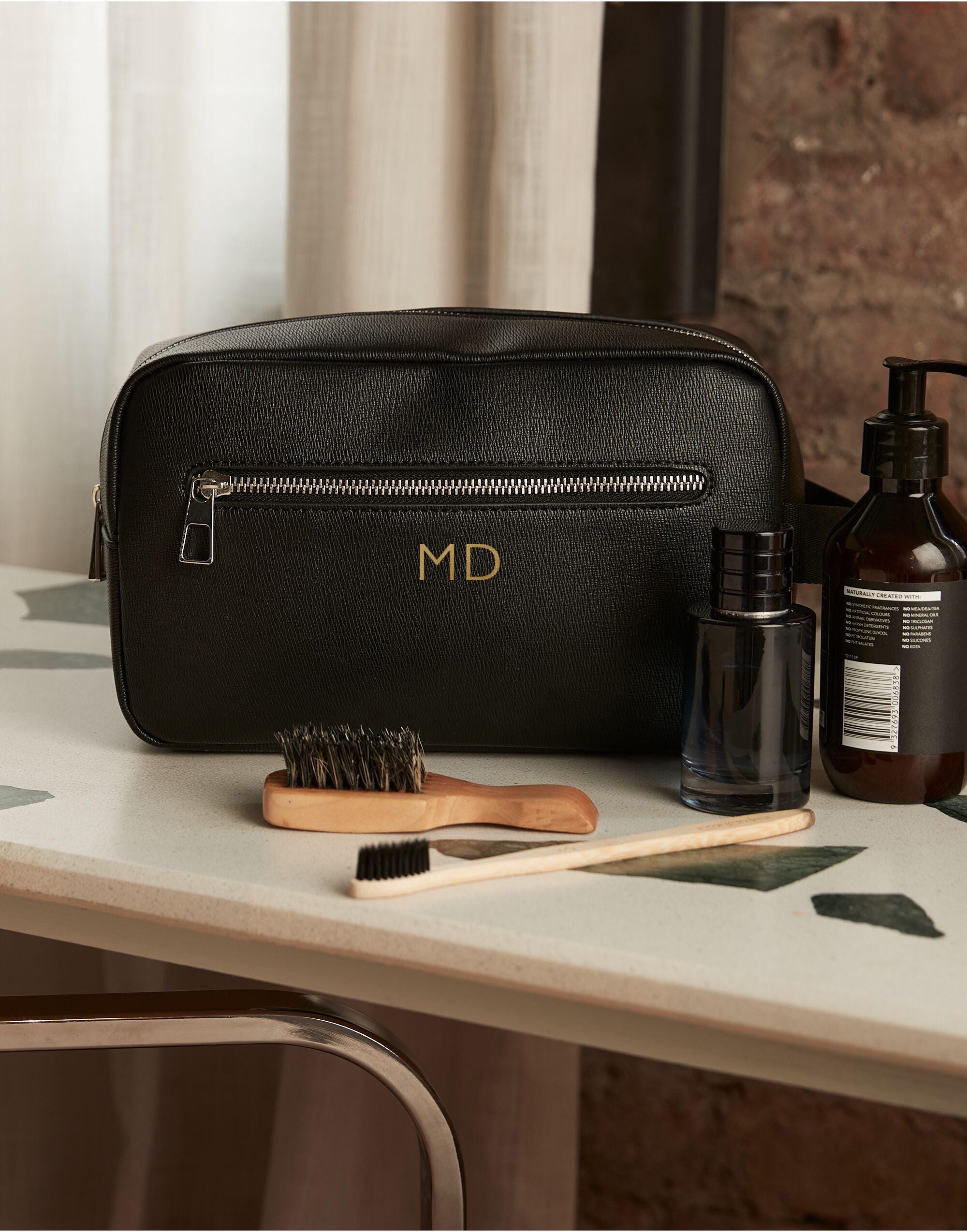 Personalised Men’s Wash Bag with Initials Personalised Men’s Wash Bag with Initials
