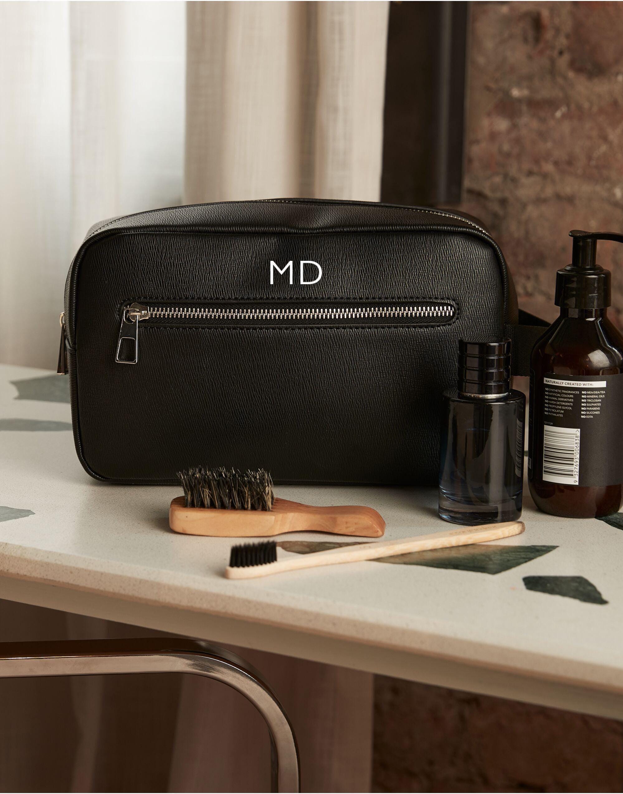 Personalised Men’s Wash Bag with Initials Personalised Men’s Wash Bag with Initials