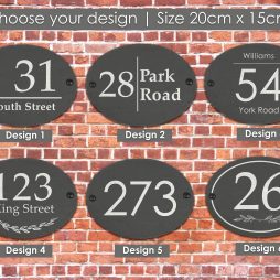 Personalised Slate House Sign with House Number and Street Personalised Slate House Sign with House Number and Street
