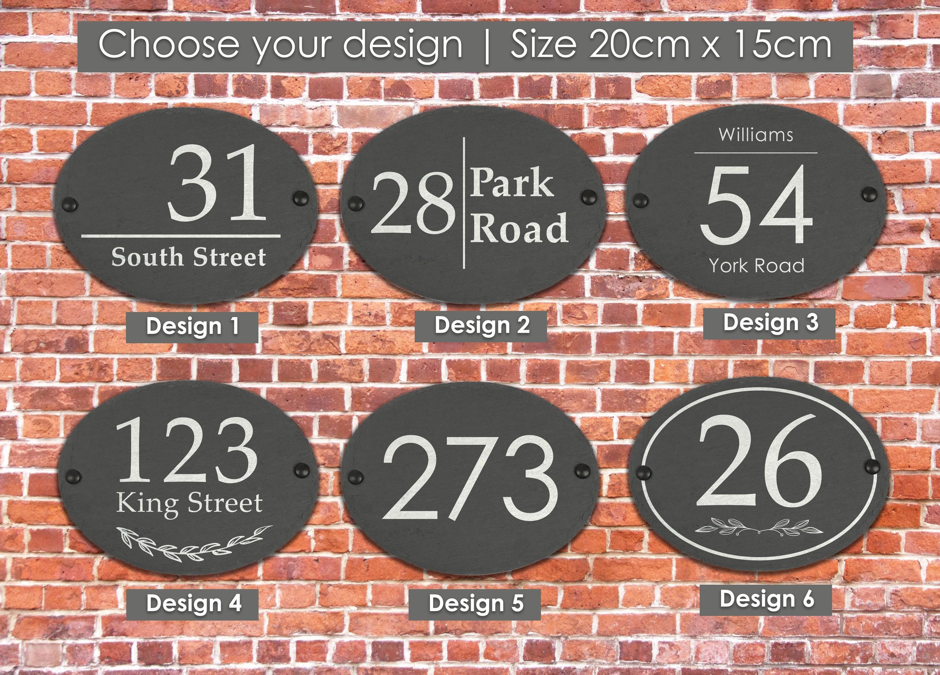 Personalised Slate House Sign with House Number and Street Personalised Slate House Sign with House Number and Street