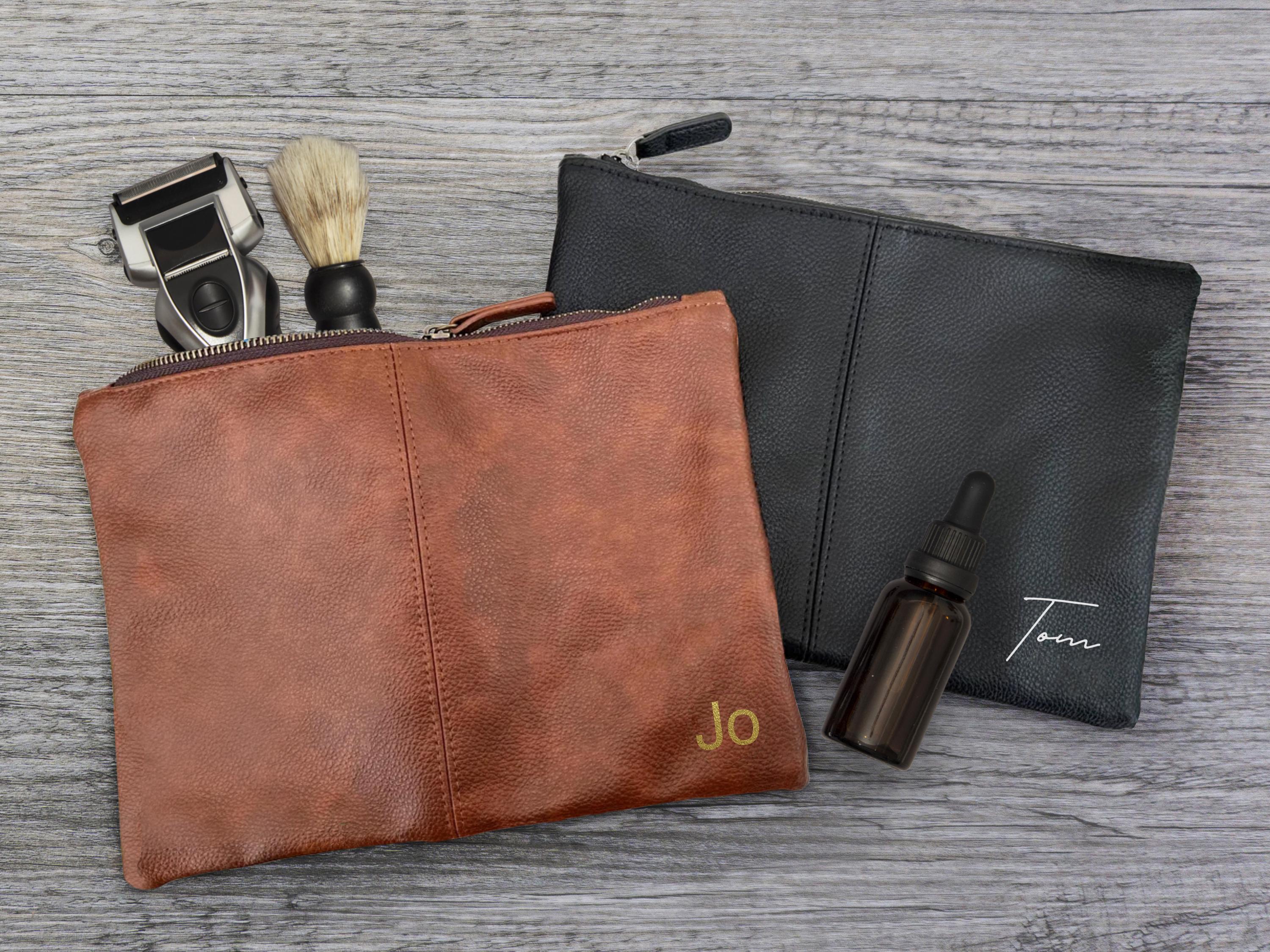 Personalised Men’s Wash Bag with Initials Personalised Men’s Wash Bag with Initials