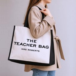 Personalised The Teacher Tote Bag with Name Personalised The Teacher Tote Bag with Name