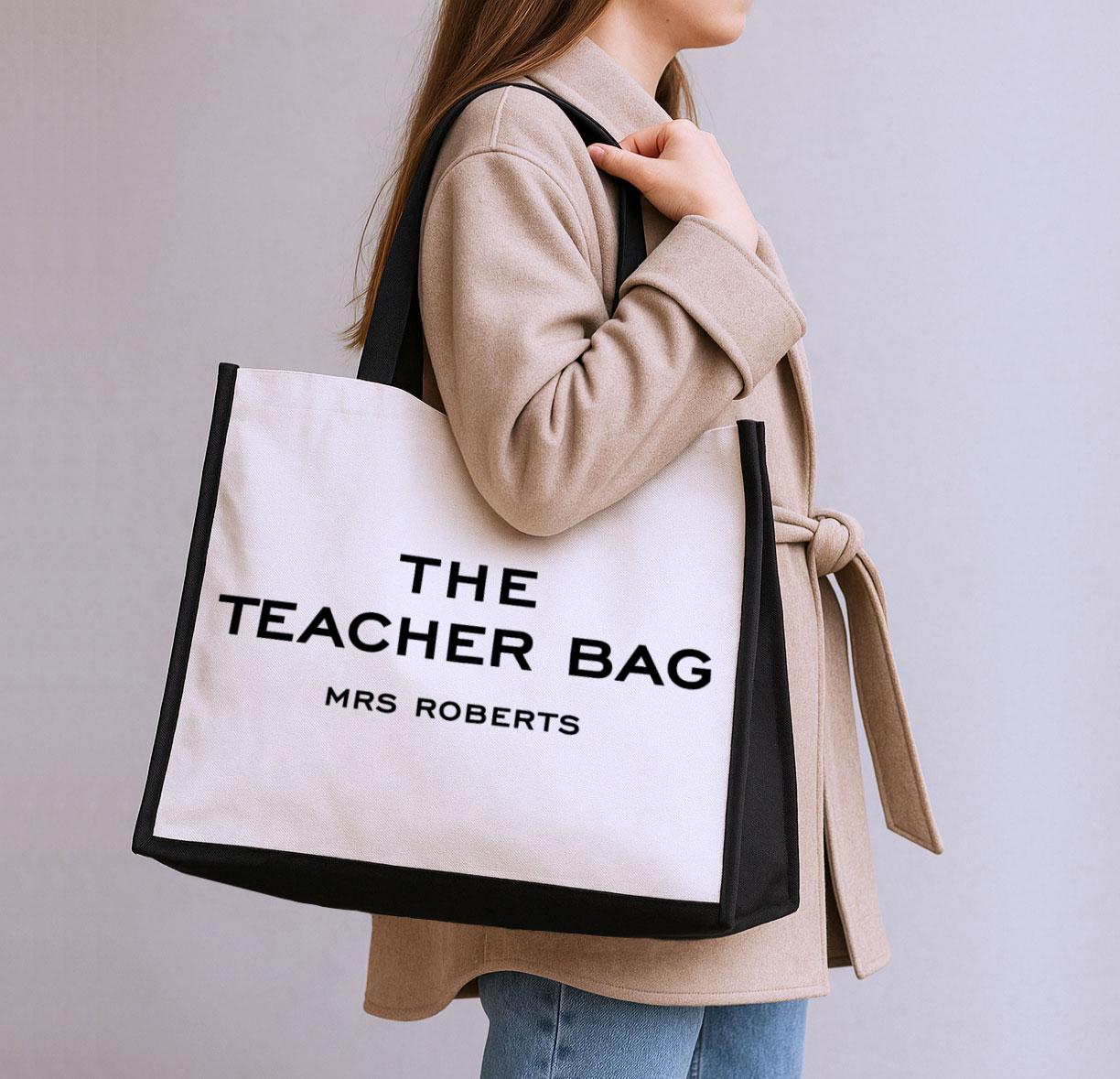 Personalised The Teacher Tote Bag with Name Personalised The Teacher Tote Bag with Name