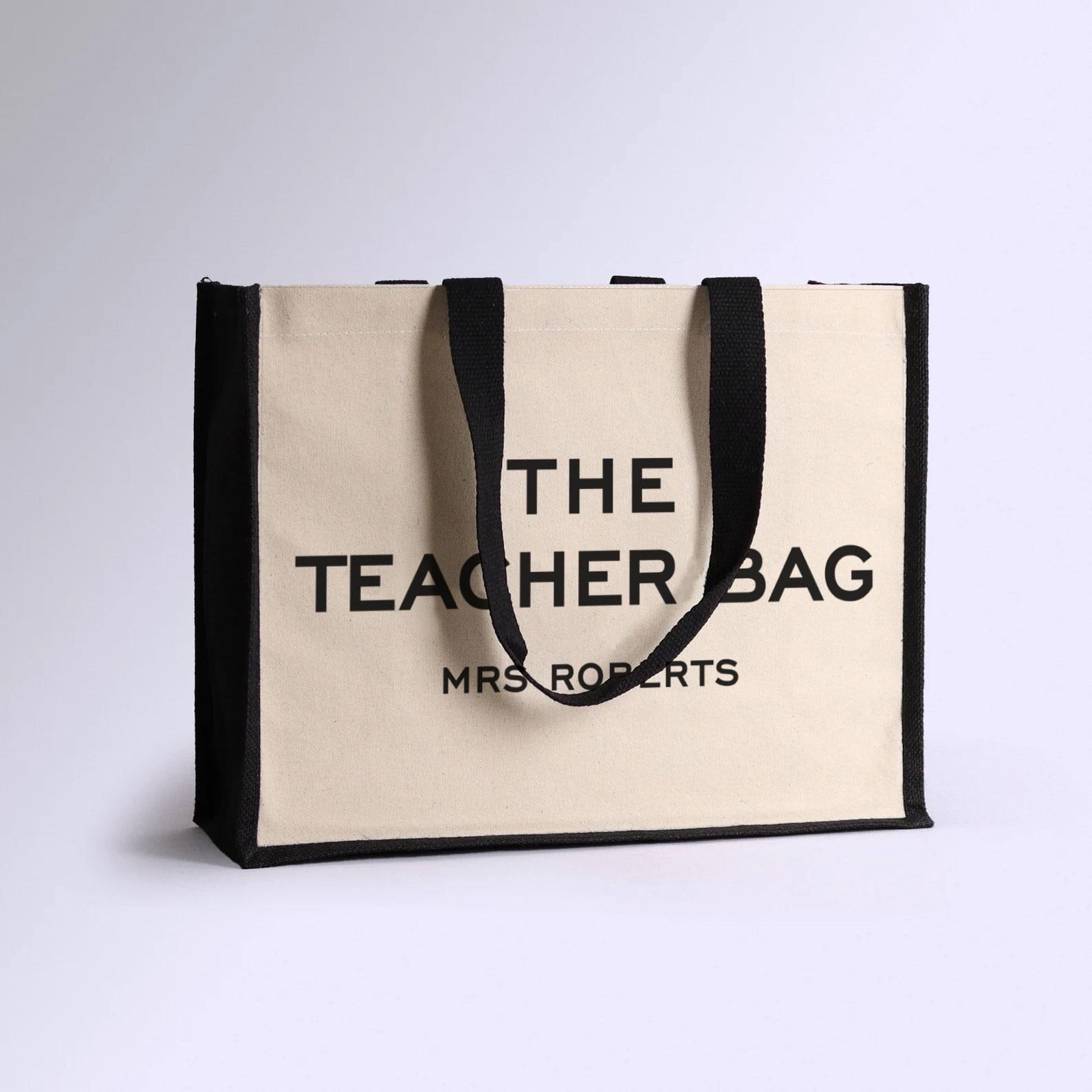 Personalised The Teacher Tote Bag with Name Personalised The Teacher Tote Bag with Name