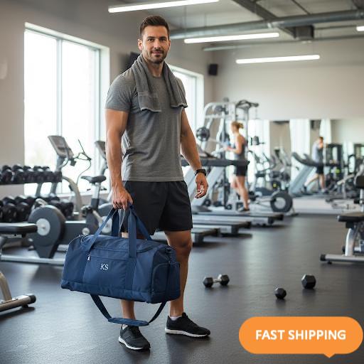 il_fullxfull.7652940831_gzap Personalised Monogram Gym Bag, Custom Duffel Bag, Overnight Holdall Gift For Him, Travel Cabin Bag, School Sports Kit Bag, Fathers Day