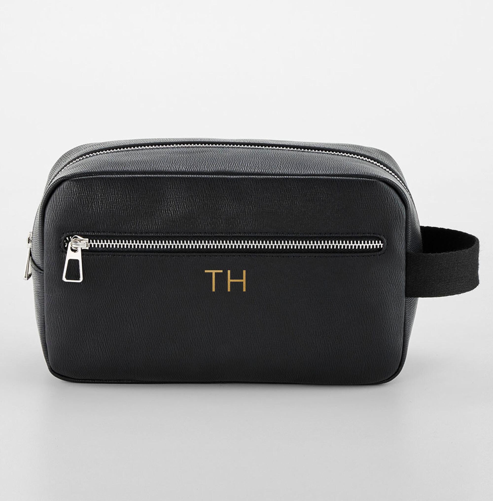 Personalised Men’s Wash Bag with Initials Personalised Men’s Wash Bag with Initials